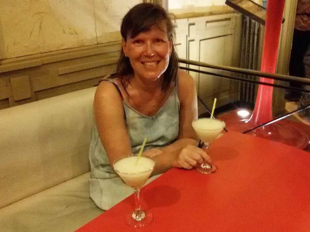 Renata Green having a drink at La Floridita in Havana, Cuba