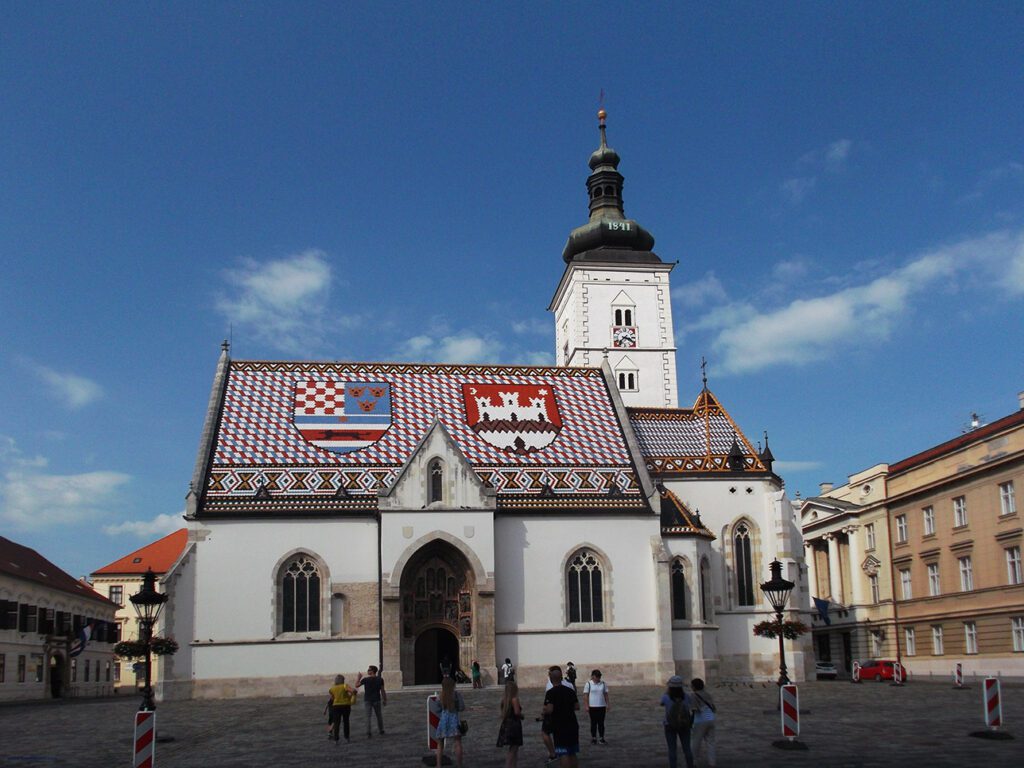 Zagreb's most iconic landmark, the Saint Mark's Church at the Upper Town. Zagreb off tourist tracks