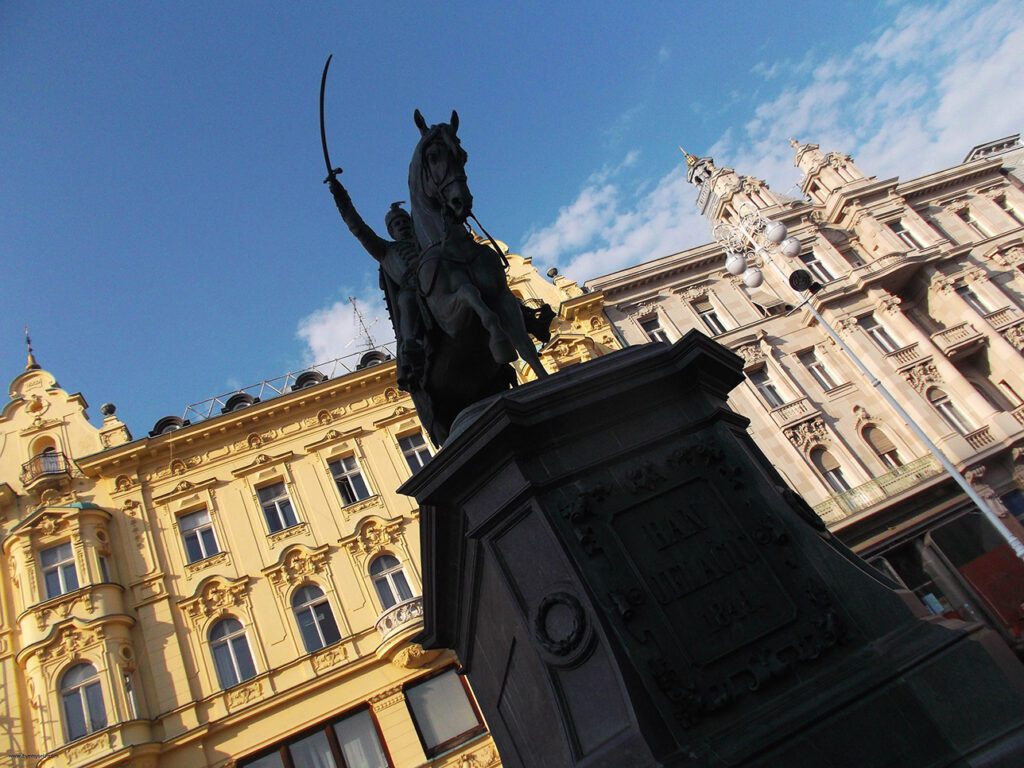 Statue of Ban Josip Jelačić, the national hero in Zagreb