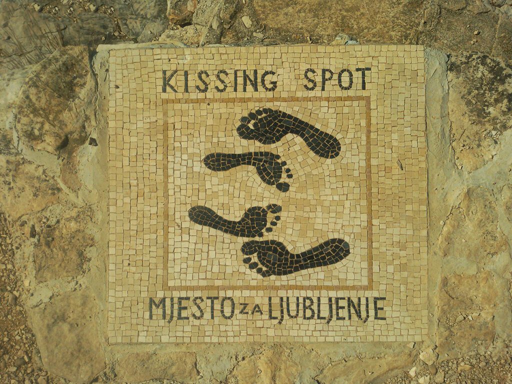 mosaics on the shore of Vela Luka - Korcula