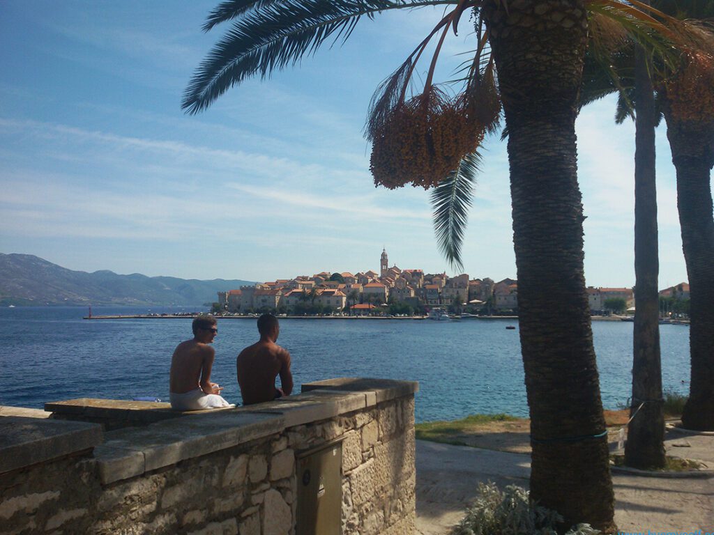 Two guys looking at Korcula