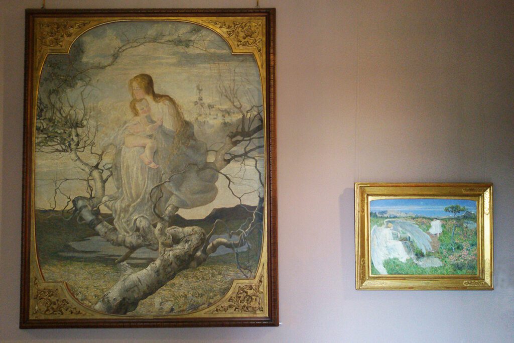 Giovanni Segantini: L'Angelo de la Vita (Angel of Life) and L'Amore alla fonte de la vita (Love at the Source of Life)  at the GAM - Milano