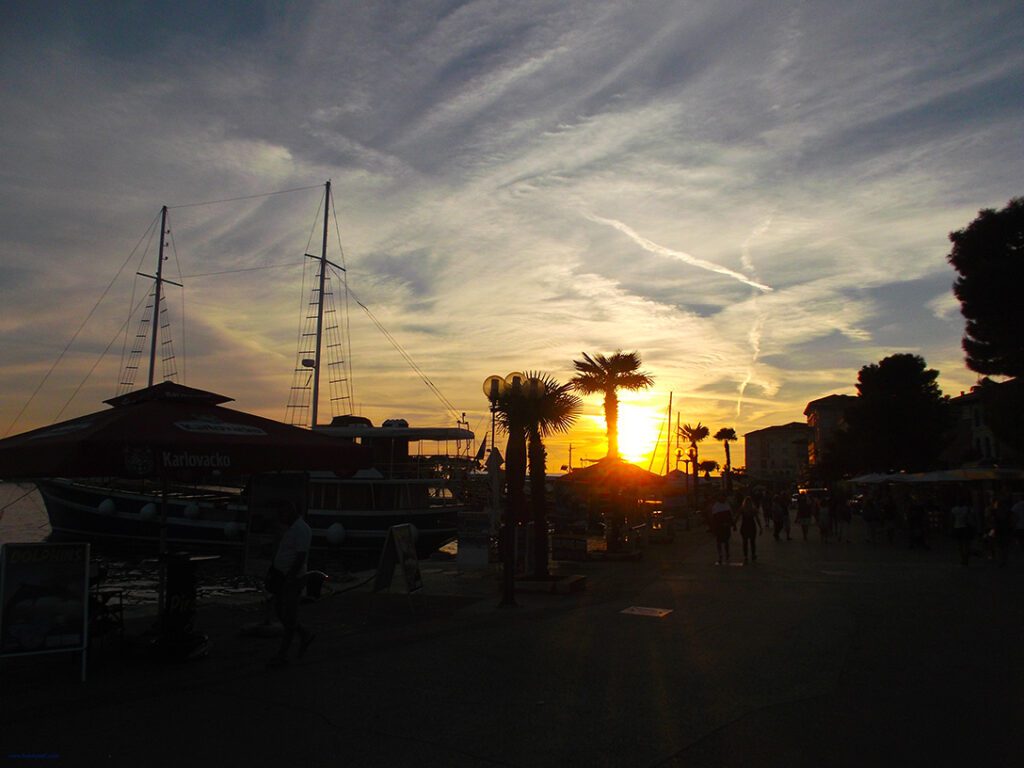 Sunset over the Port of Porec 